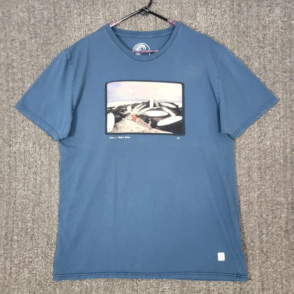 O'Neill Surf Co T-Shirt Mens XXL 2X Blue Bernie Baker Collaboration Surfing Tee - Picture 2 of 8